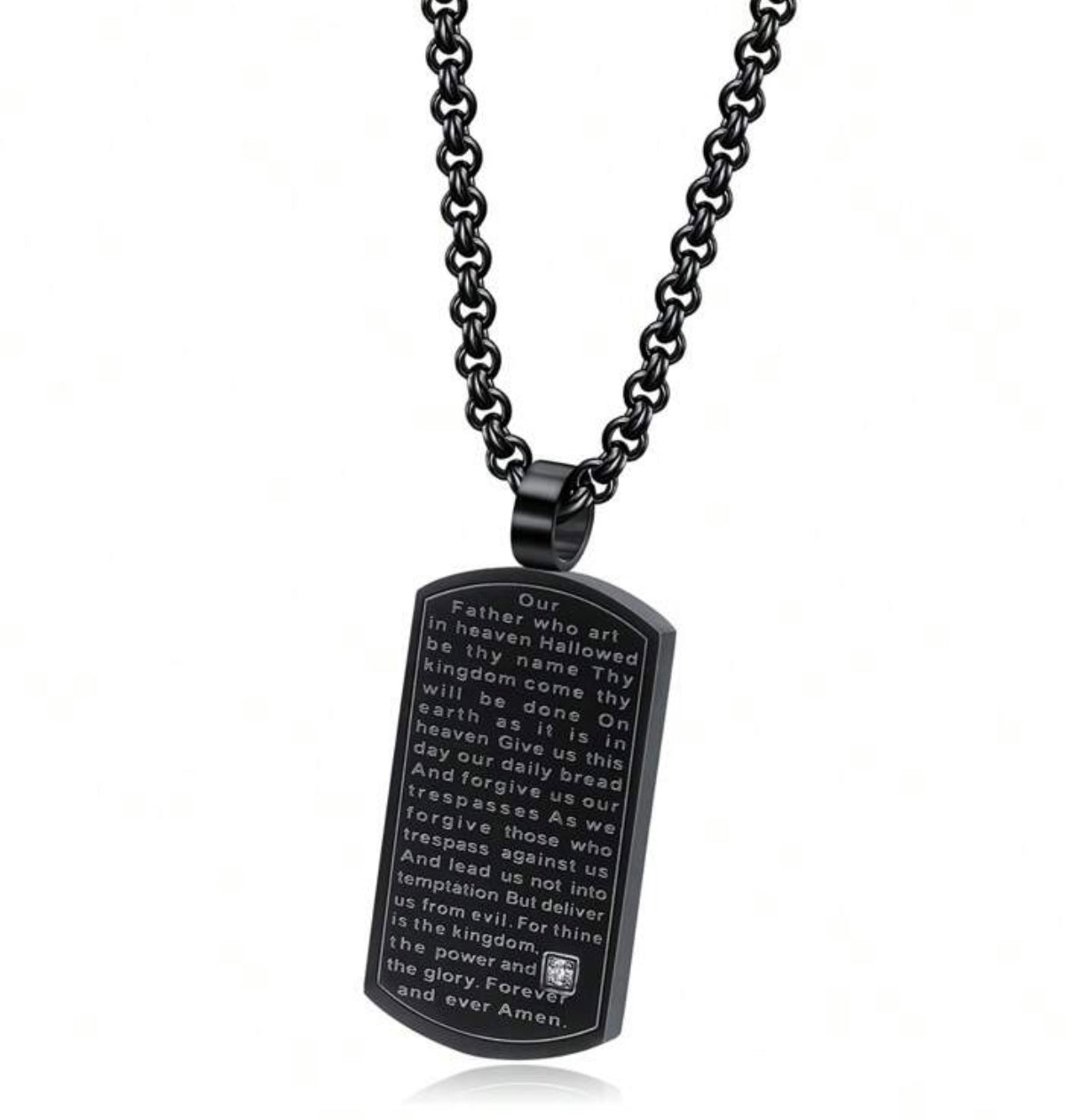 The Lord's Prayer: Men's Engraved Devotional Necklace